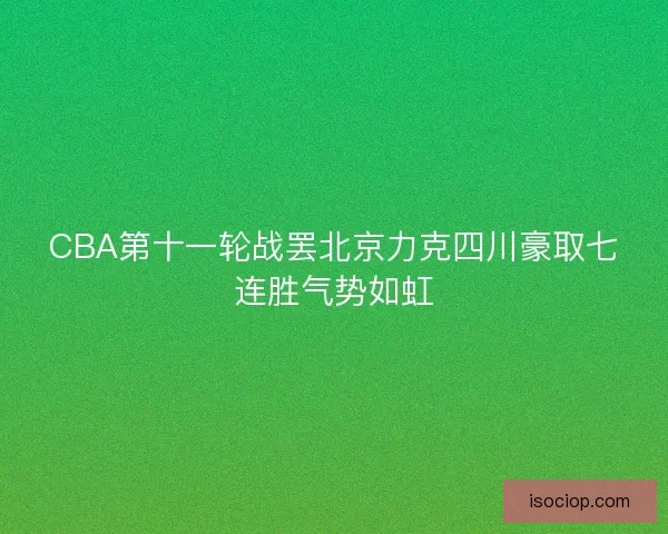 CBA第十一轮战罢北京力克四川豪取七连胜气势如虹